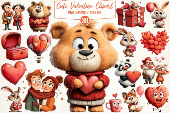 Download Watercolor Cute Valentine Clipart - Cute valentine clipart Collection