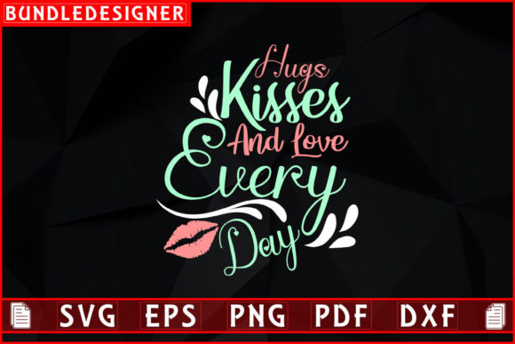 Download Hugs Kisses and-Happy Kiss Day Design - Premium Bundle