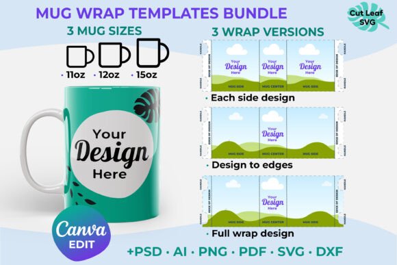 Download 11oz 12oz 15oz Mug Wrap Canva Template - Mug Collection