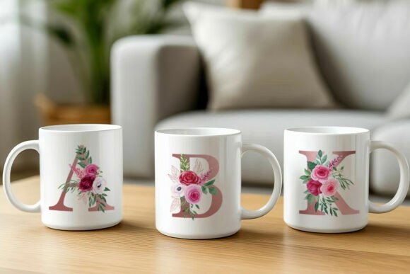 Download Sublimation Monogram Floral Mugs - Mug Collection