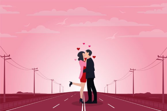 Download Happy Kiss Day Sweet Couple Illustration - Kiss day Collection