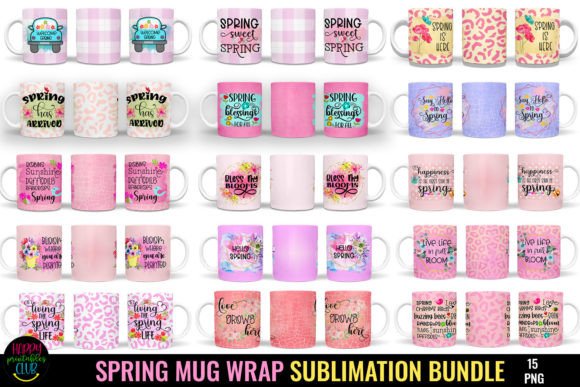 Download Spring Mugs Sublimation Bundle PNG - Mug Collection